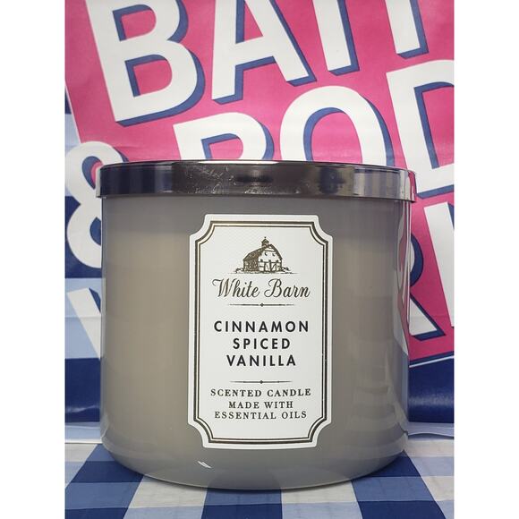 BBW Cinnamon Spiced Vanilla Large 3 Wick Candle Home Fragrance Decor - Picture 1 of 2